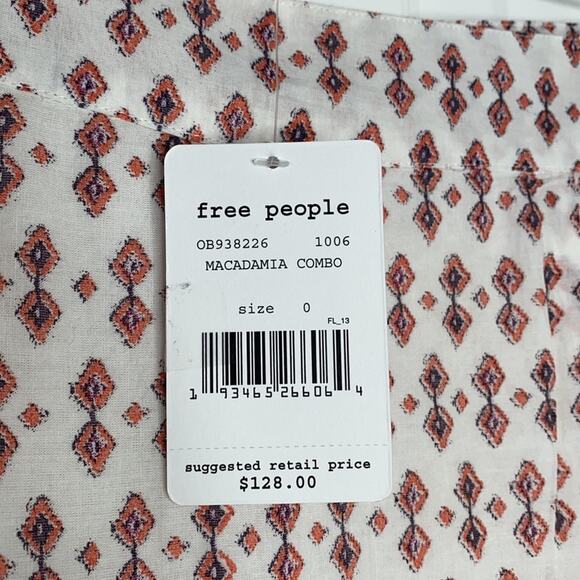 FREE PEOPLE Womens Cha Cha Tiered Cotton Midi Patterned Printed Skirt Size 0 - Picture 6 of 9